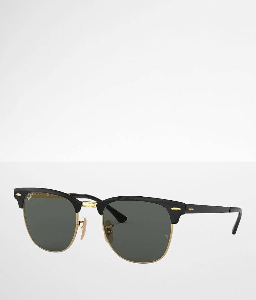 Ray Ban Clubmaster Polarized Sunglasses Women S Sunglasses Glasses In Gold Black Polar Green Buckle