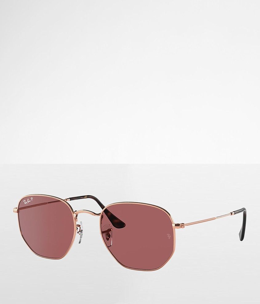 Ray-Ban® Hexagonal Polarized Sunglasses - Women's Sunglasses & Glasses in  Rose Gold | Buckle