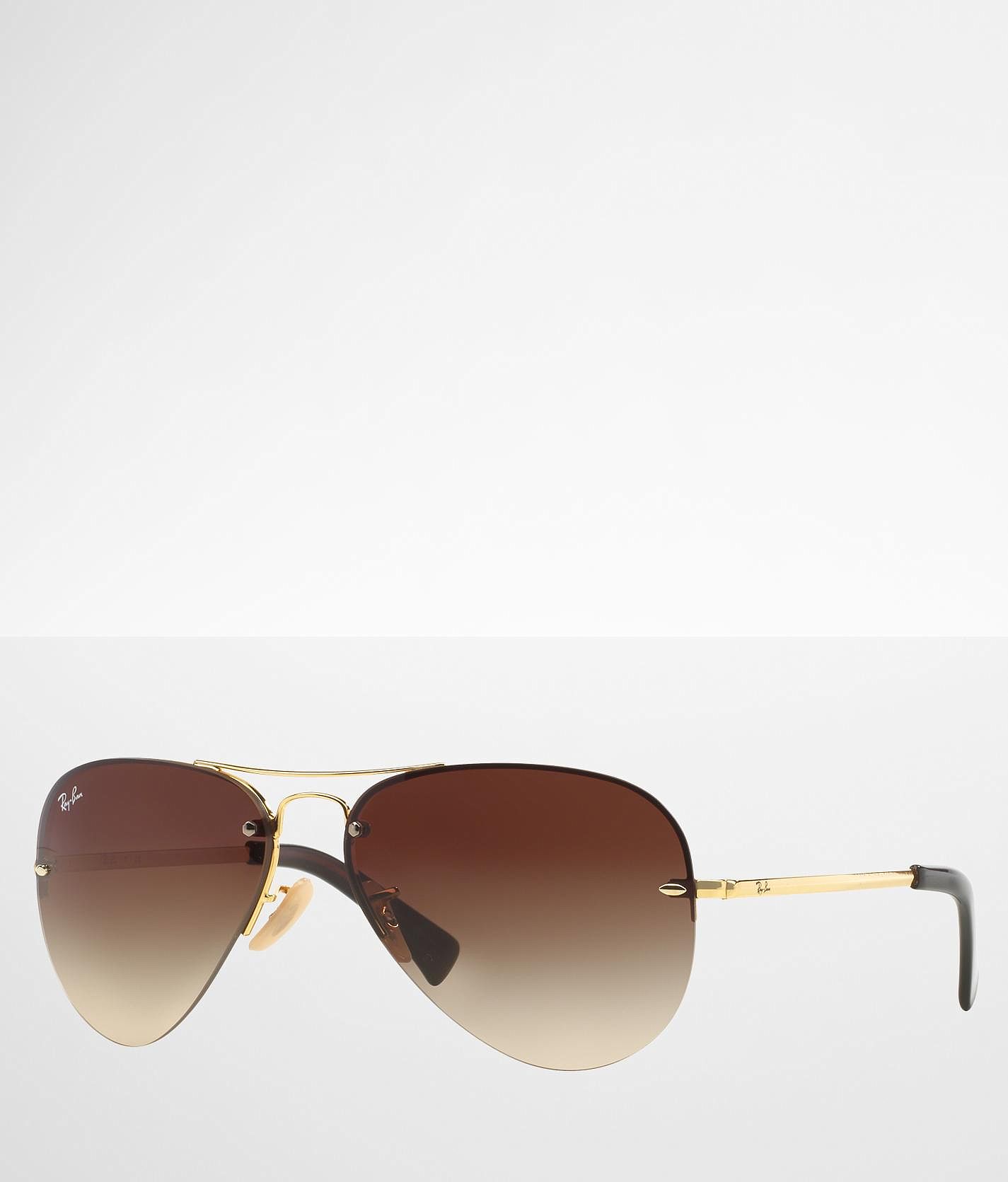 Koningin steeg Marco Polo Ray-Ban® Rimless Aviator Sunglasses - Women's Sunglasses & Glasses in Gold  Brown Gradiant | Buckle