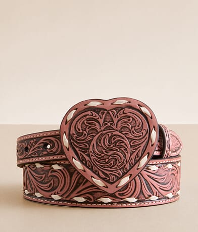 Angel Ranch Concho Leather Belt front view