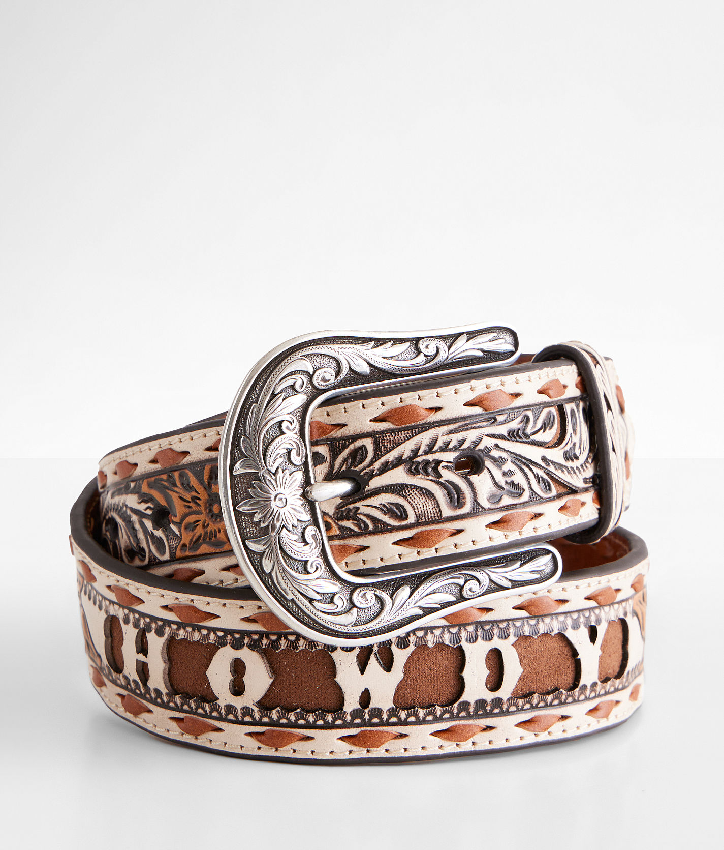 Angel Ranch Howdy Western Leather Belt - Buckle