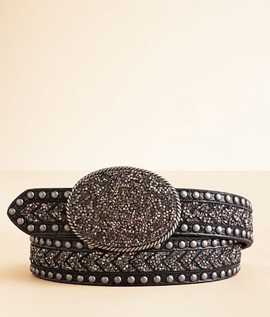 Angel Ranch Glitz Western Leather Belt front view