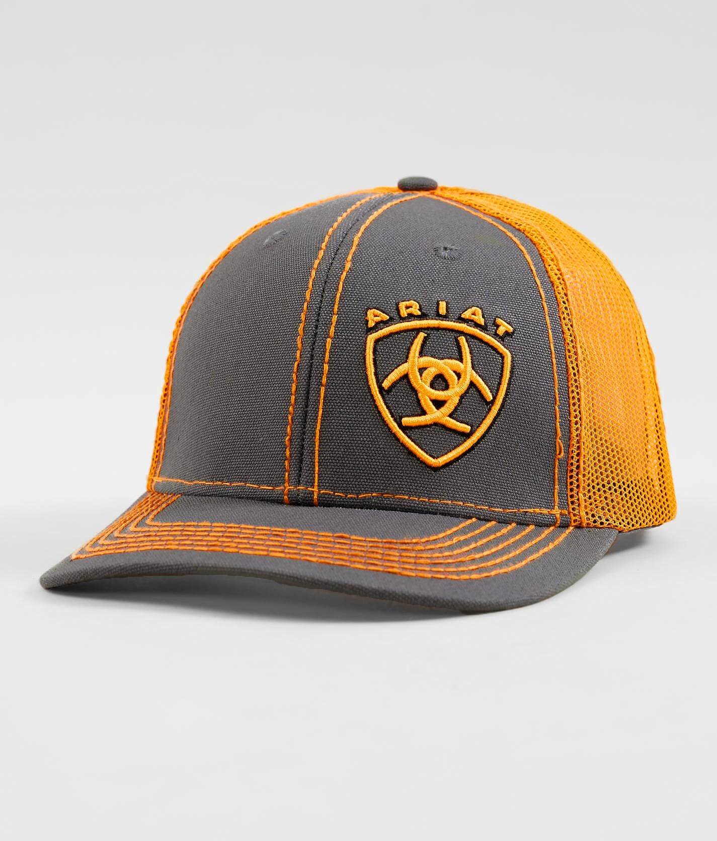 orange ariat hat