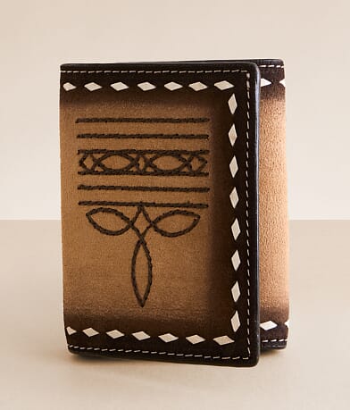 3D Double Barrel Boot Leather Wallet front view