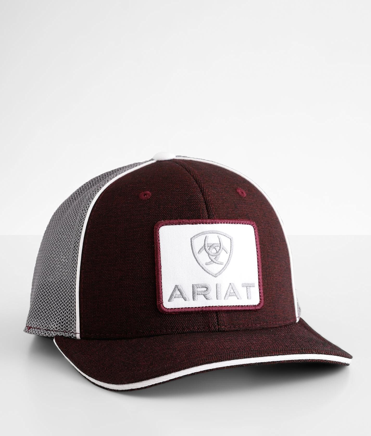 Ariat Patch 110 Flexfit Trucker Men\'s Hat Hats Buckle | - Maroon in