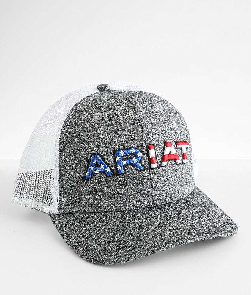 Ariat USA Shield Grey Mens Hat, CRUSHER HAT KHAKI