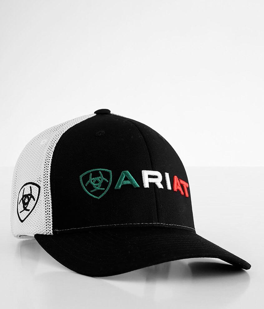 Ariat Mexico Flag 110 Flexfit Trucker Hat - Men's Hats in Black | Buckle