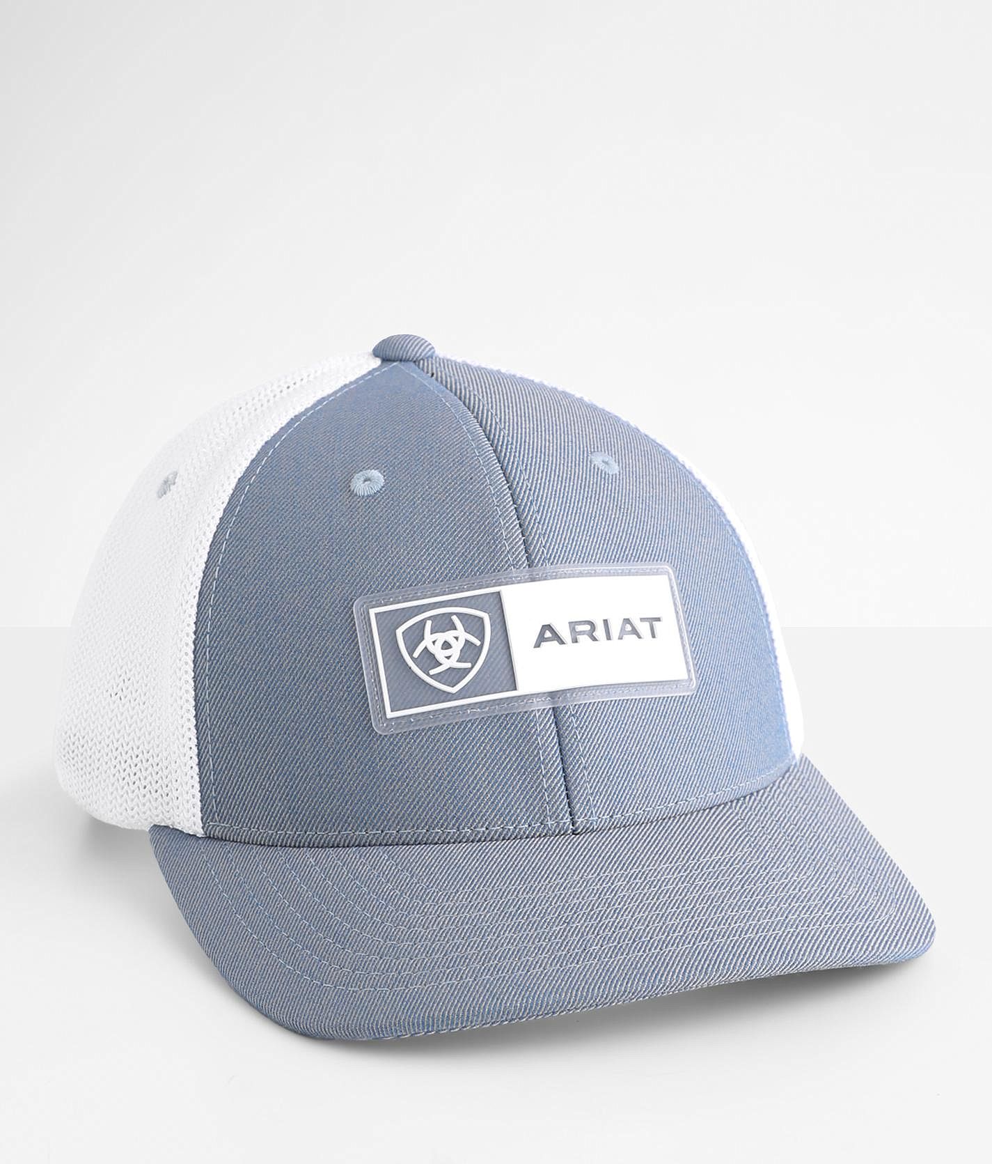 Ariat Logo 110 Flexfit Trucker Hat - Men's Hats in Light Blue | Buckle