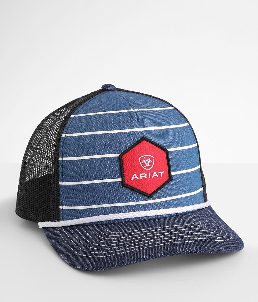 Ariat Striped Trucker Hat front view