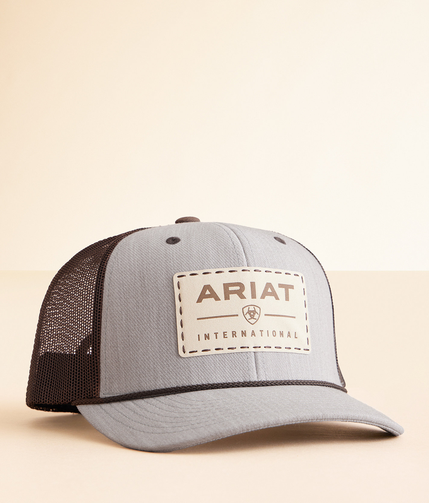 ARIAT Rount Patch Trucker Hat - Burgundy Structured Cap With Snap Closure | Casual Fashion Hat - View #2
