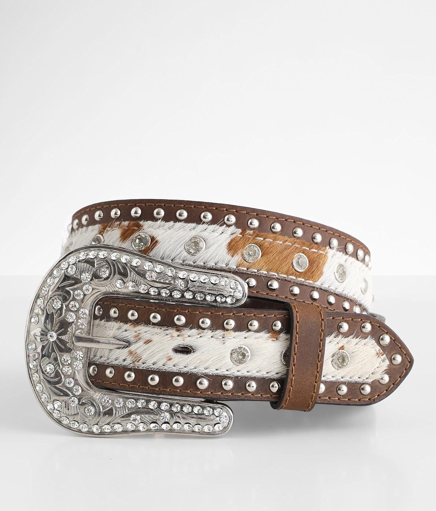 Nocona Women's Calf Hair Crosses Western Belt