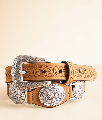 Nocona Western Leather Concho Belt front view