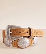 Nocona Ladies 1 1/2 Inch Calf Hair Belt Brown Oval Concho Nocona | Accessories | Nocona Ladies 12 Inch Calf Hair Belt  main image 4