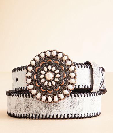 Nocona Whipstitch Leather Belt front view