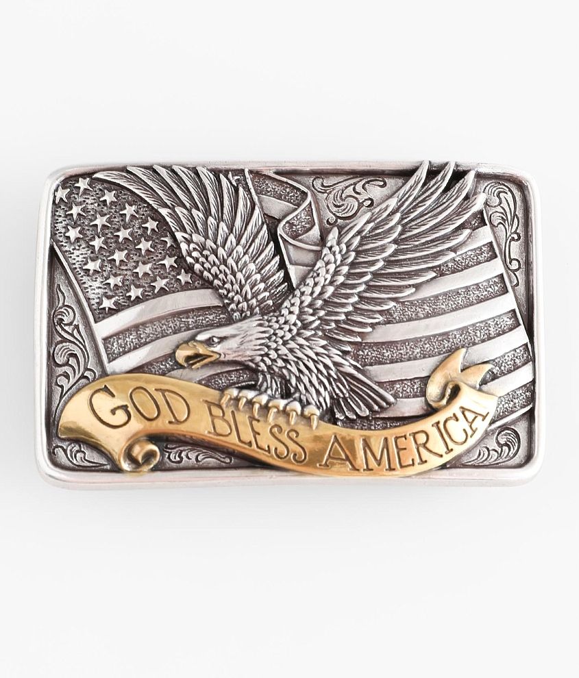 Nocona God Bless America Belt Buckle front view