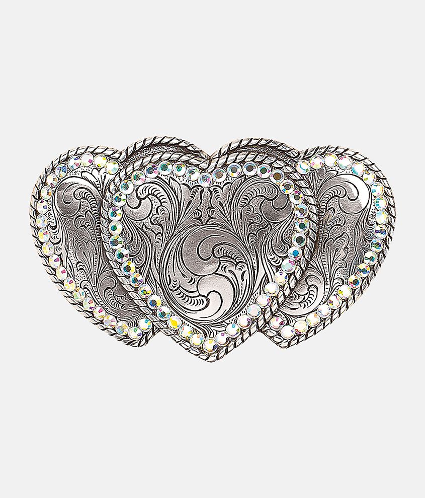 Nocona Glitz Triple Heart Buckle front view