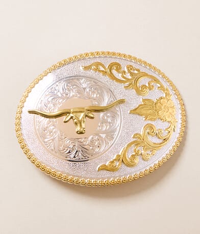 Nocona Oval Longhorn Buckle front view