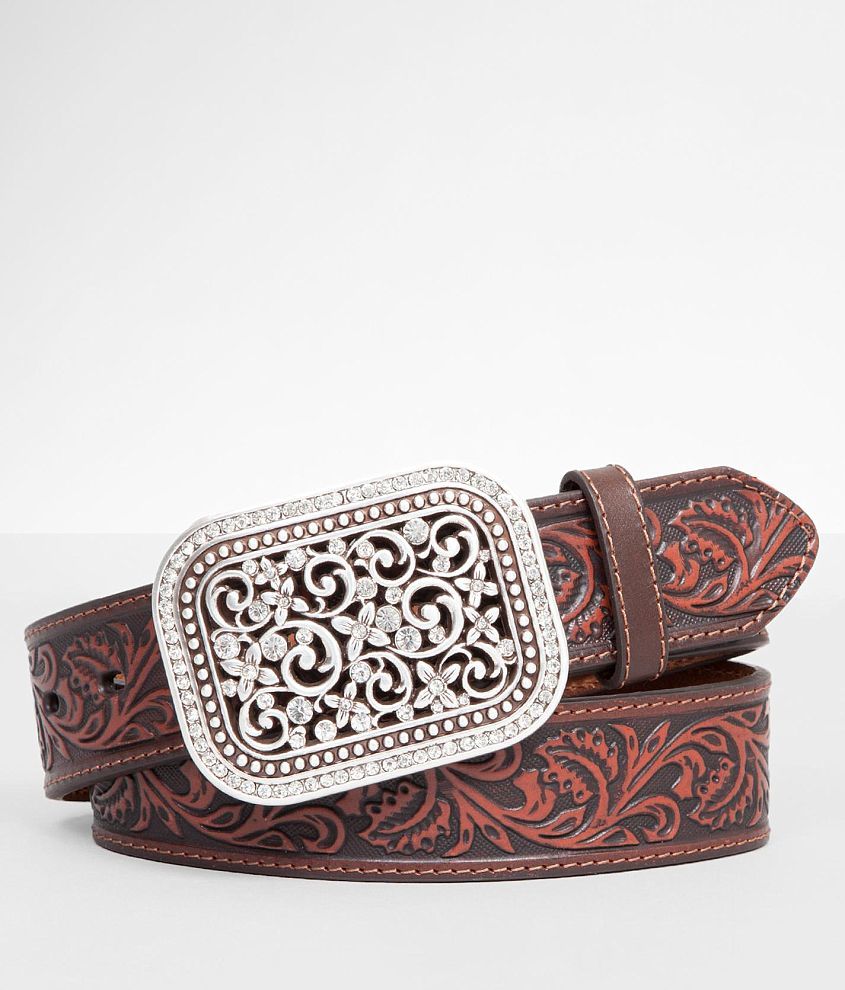 Ariat Embossed Leather Belt front view
