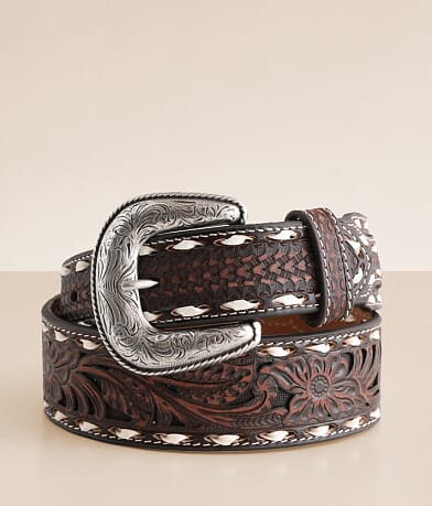 Ariat Tooled Leather Belt front view