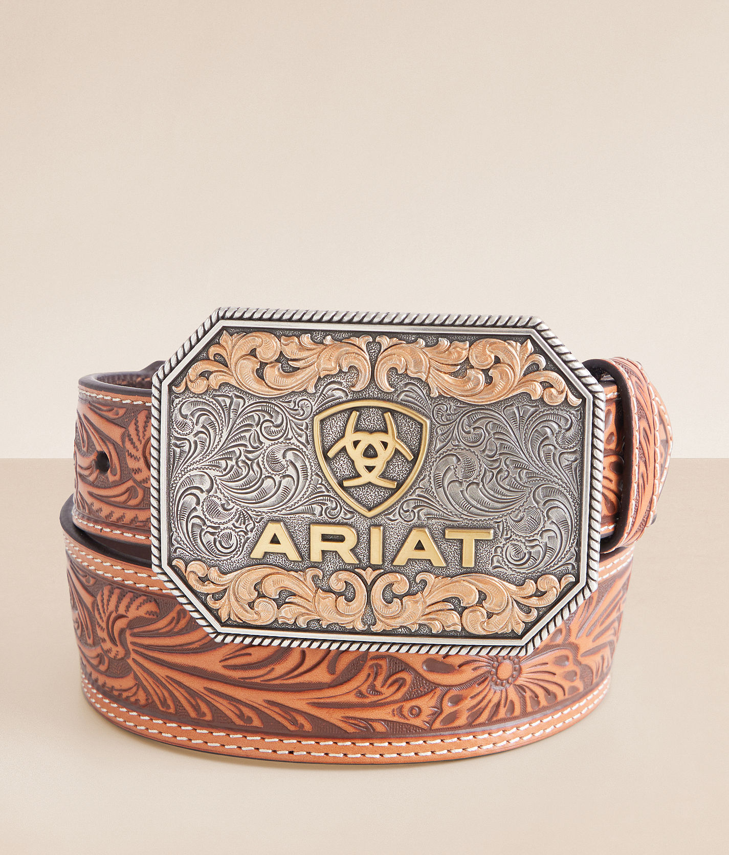 Ariat 2 tone leather belt 34” with limited edition buckle Ariat Women main image 3