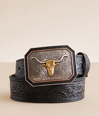 Ariat Embossed Leather Belt front view