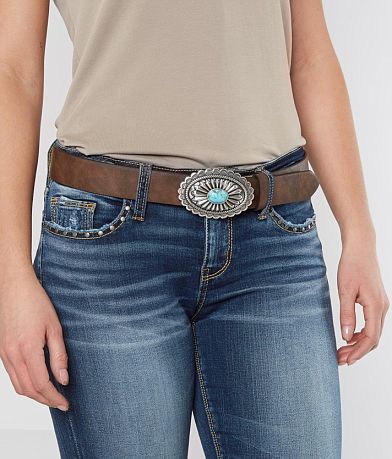 Ariat Turquoise Stone Basic Leather Belt misc detail 1 view