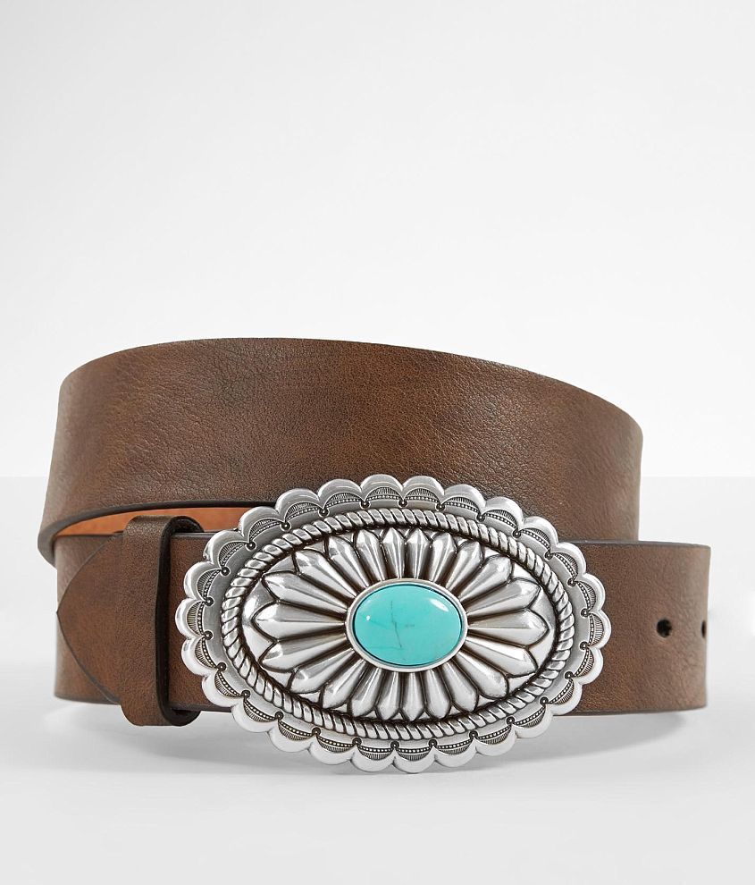 Ariat Turquoise Stone Basic Leather Belt - Women's Belts in Brown