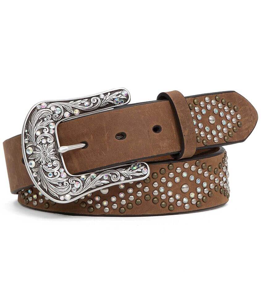 Ariat Studded Leather Glitz Belt front view