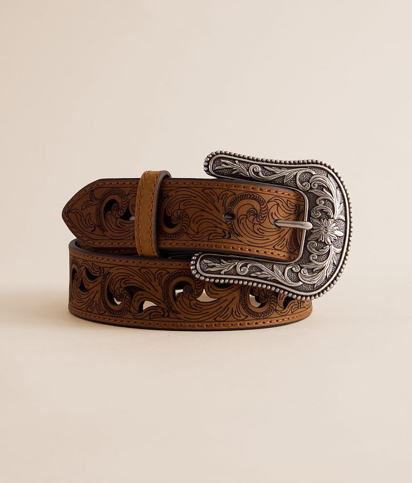 Paisley Scroll Leather Belt