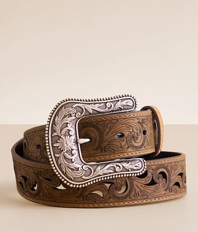 Ariat Paisley Scroll Leather Belt front view