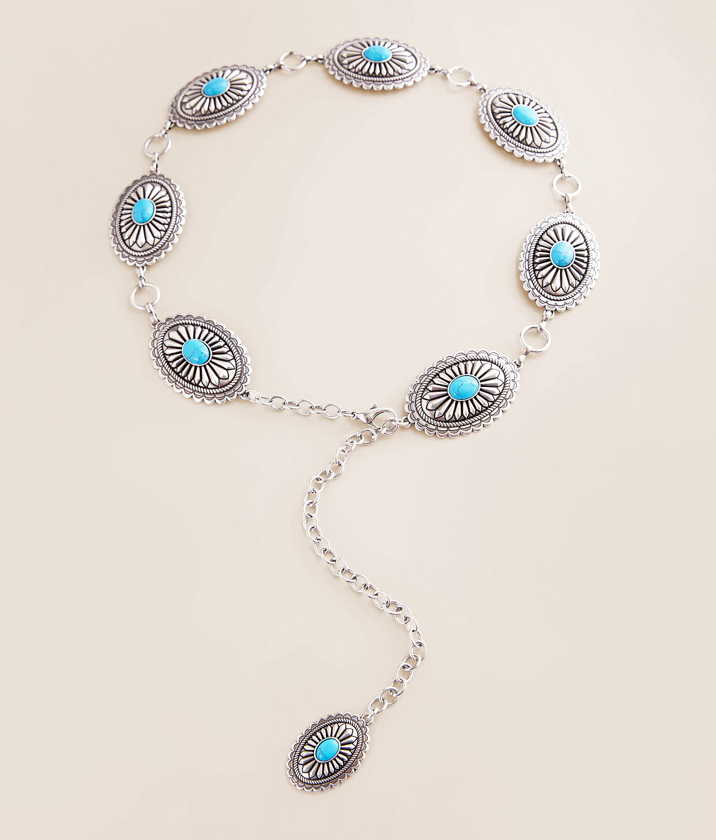 Ariat Embossed Chain Belt Women's Belts in Silver Buckle