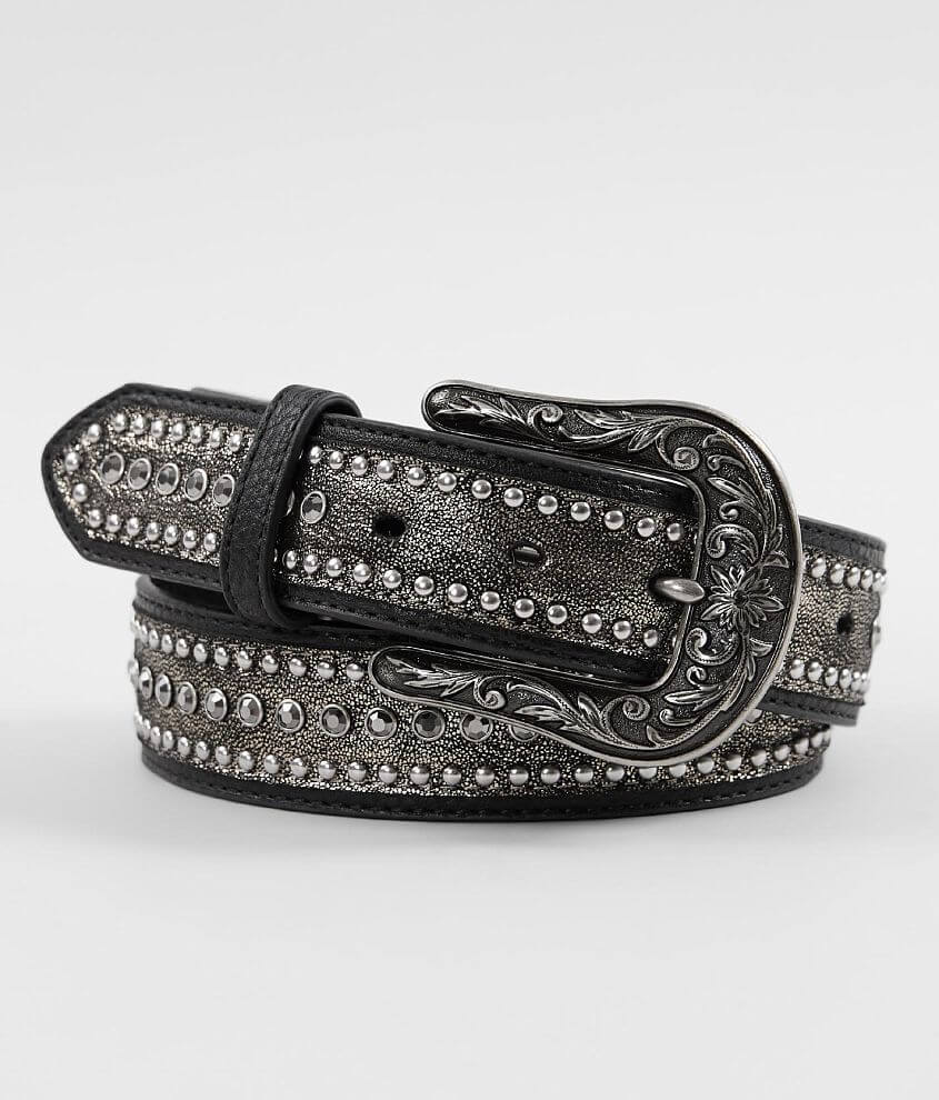 Ariat Studded Glitz Leather Belt front view