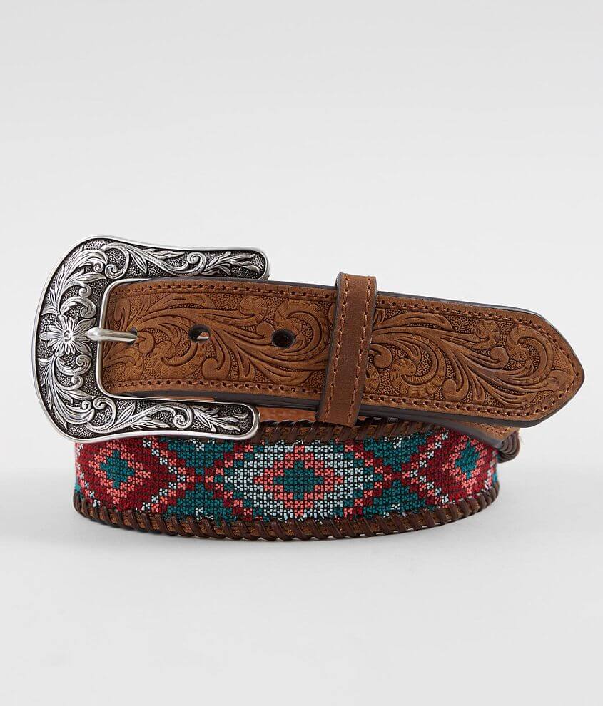 Ariat Weaved Pattern Leather Belt front view
