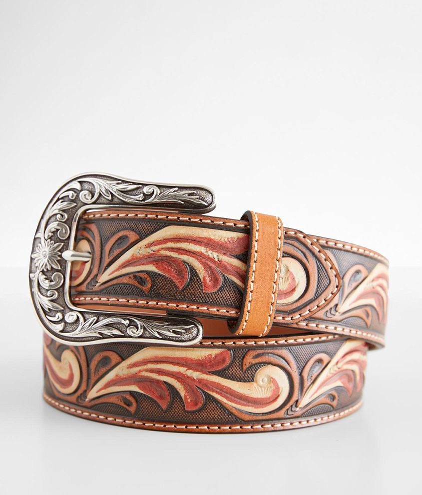 Tooled leather hotsell belt womens