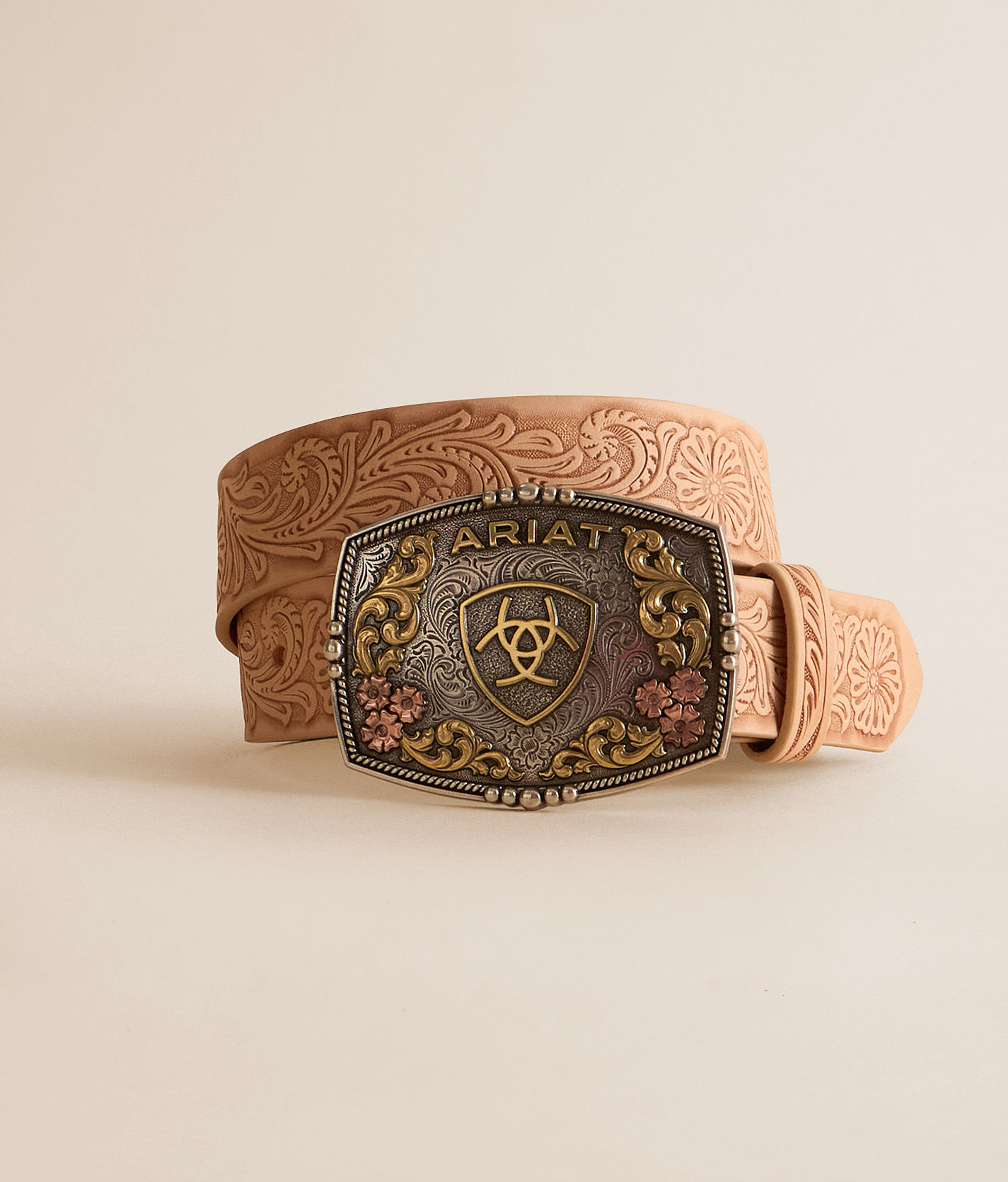 Ariat Floral Embossed Leather Belt - Women display picture 3