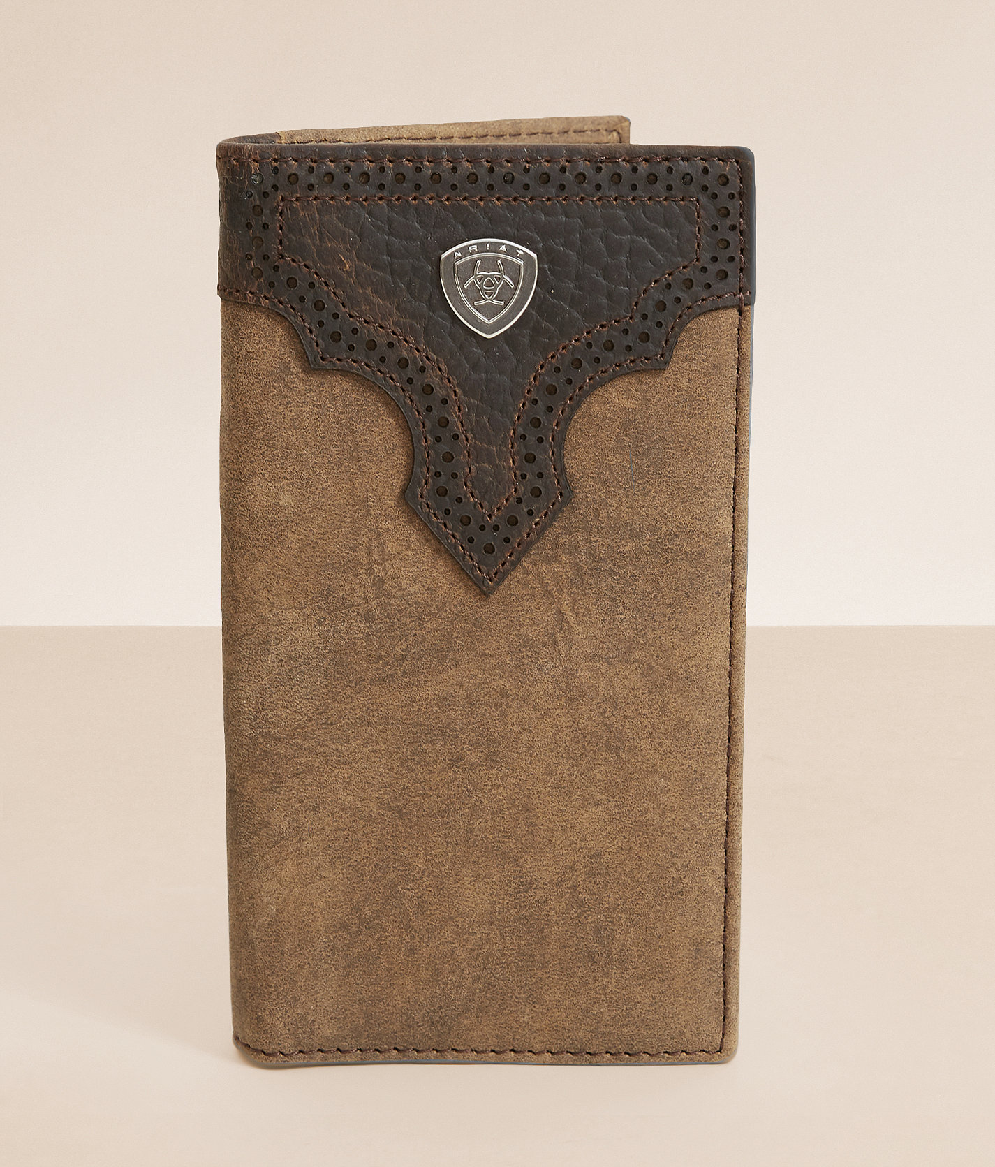 Ariat Rodeo Distressed Leather Wallet, Embossed Corner Overlay • Price