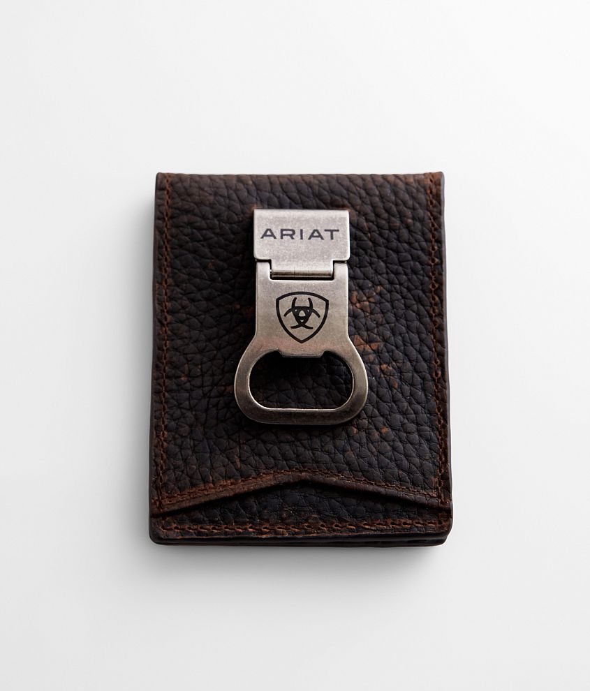 Image of Ariat Bottle Opener Leather Money Clip Wallet
