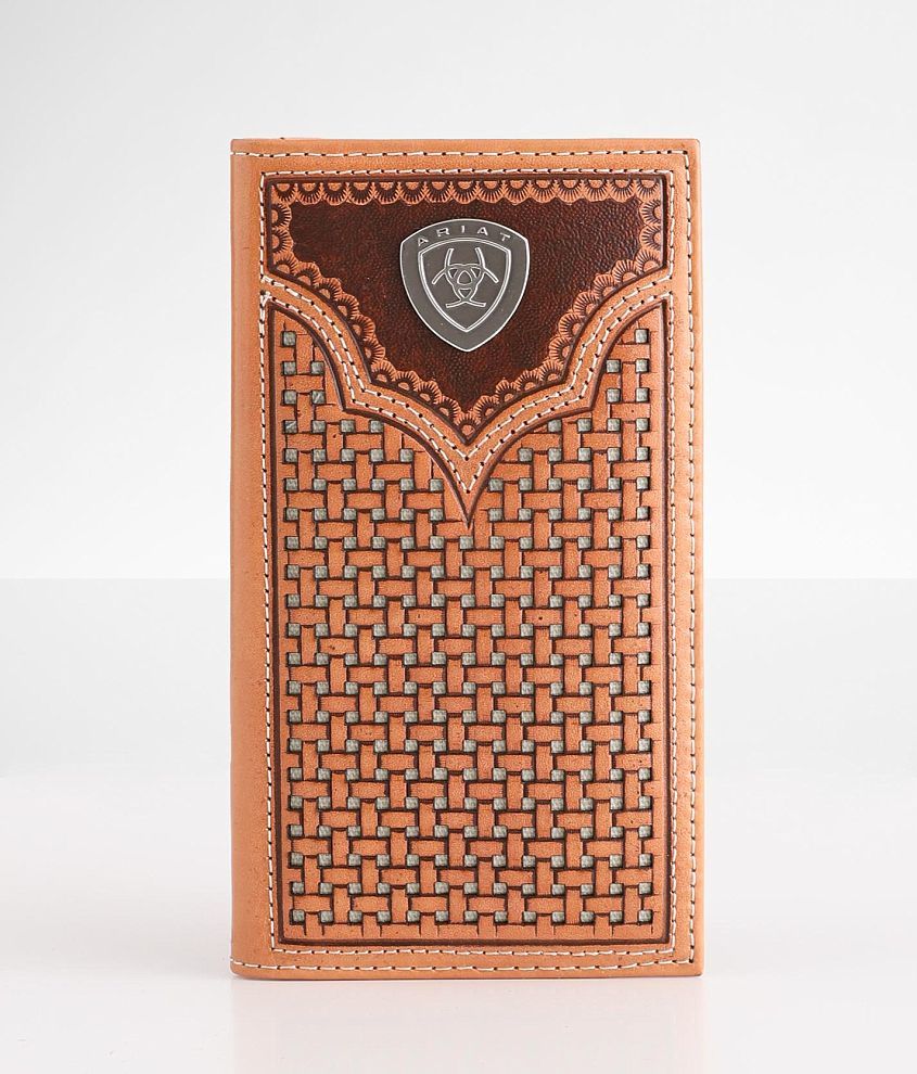 Ariat Rodeo Basket Leather Wallet front view