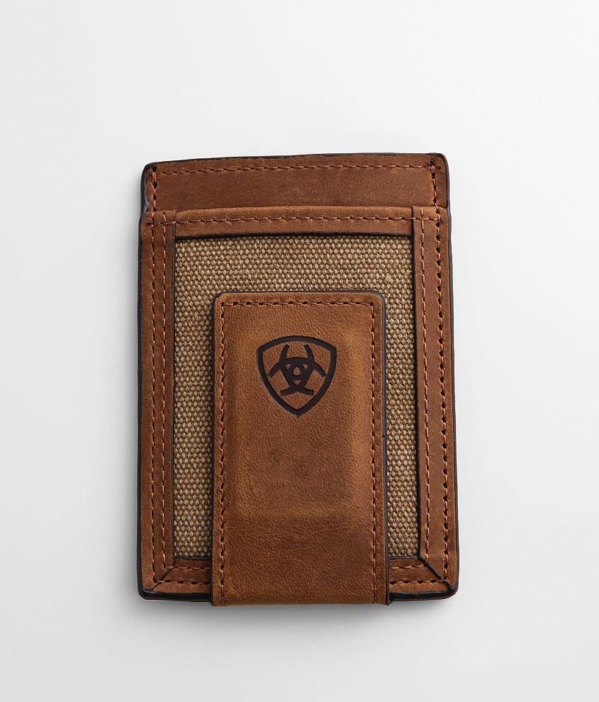 Ariat Magnetic Leather Money Clip Wallet front view