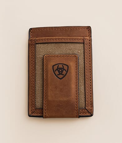 Ariat Magnetic Leather Money Clip Wallet front view