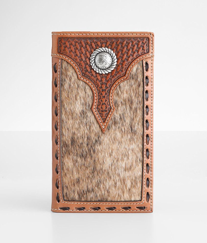Ariat Basket Weave Leather Rodeo Wallet front view
