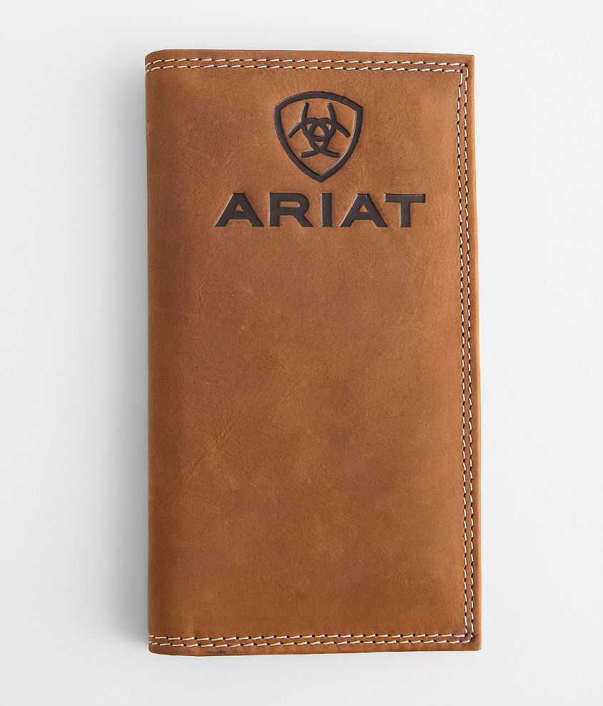 Ariat Leather Rodeo Checkbook Wallet front view
