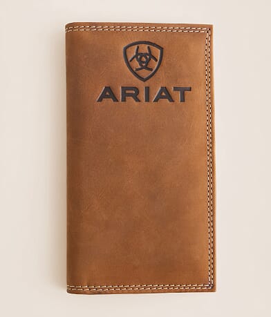 Ariat Leather Rodeo Checkbook Wallet front view