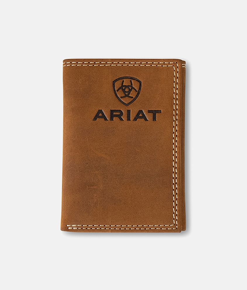 Ariat Embossed Leather Wallet front view