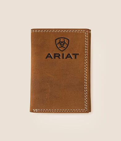 Ariat Embossed Leather Wallet front view