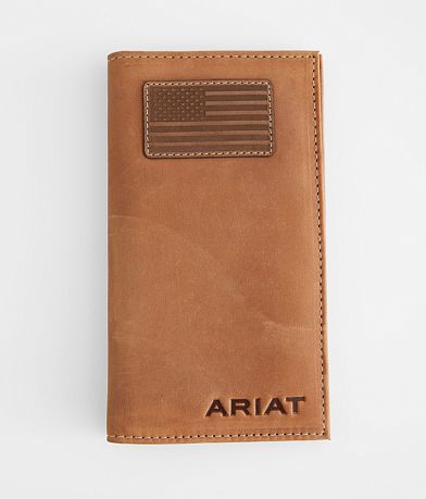 Ariat Flag Leather Rodeo Wallet front view