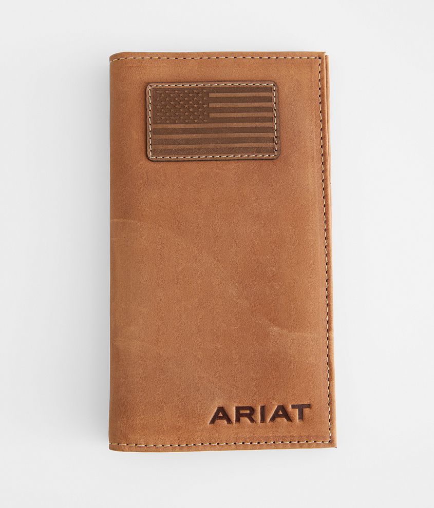 Ariat Flag Leather Rodeo Wallet front view
