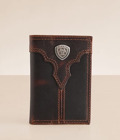 Ariat Embroidered Leather Wallet front view