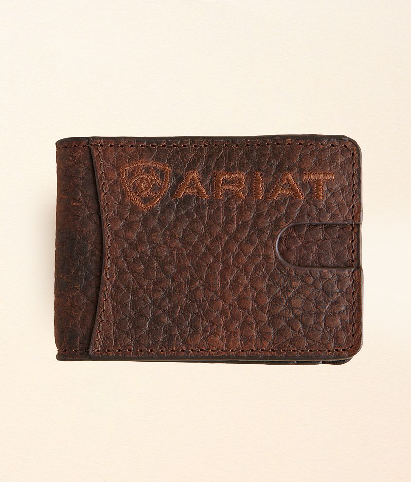 Ariat Money Clip Leather Wallet front view