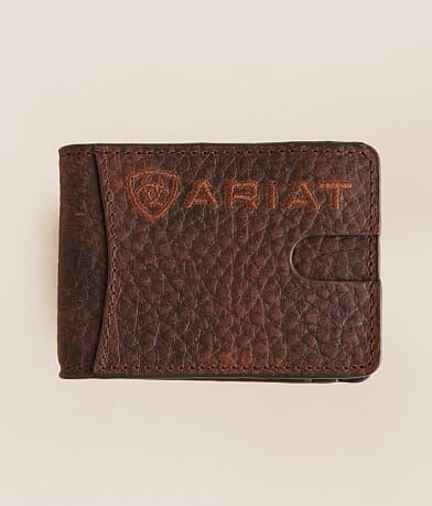 Ariat Money Clip Leather Wallet front view
